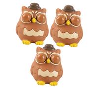 NOLITOY 3Pcs Owl Squeeze Cartoon Animal Stress Relief Hand with Pop-out Eyes for Anxiety Washable Reusable Funny Squishy Gift for Adults