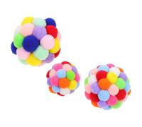 NOLITOY 3pcs Plush Cat Elastic Balls Soft Teasing Cat Ball Set for Pet Playing with Scratching and Reducing Separation Anxiety