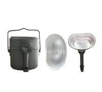 NOLITOY 3pcs Portable Camping Lunch Box Set, Aluminium Metal Storage Containers with Large Capacity, Foldable and Lightweight for Outdoor Use by Men and Women