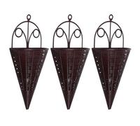 NOLITOY 3Pcs Rattan Hanging Baskets Wall Planters Woven Flower Holders for Indoor Outdoor Use Lightweight Rustic Hanging Plant Holders for Orchids Balcony and Garden Decor