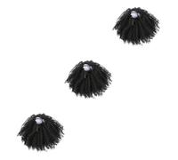 NOLITOY 3pcs Realistic Short Curly Ponytail Wig Afro Hair Extensions for Women Easy to Wear Clip Natural Look Feel for Cosplay Parties Daily Use Black