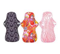 NOLITOY 3Pcs Reusable Bamboo Charcoal Sanitary Towels with Snaps Washable Absorbent Cloth Pads for Women S Comfortable Menstrual Care Organic for Quick Absorption and Secure Fit