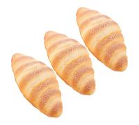 NOLITOY 3pcs Simulated Bread Decoration Artificial French Croissant Lifelike Bread Model for Kitchen Display Photography Props Simulation Food