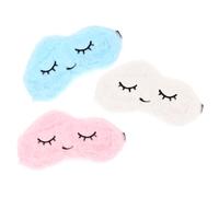 NOLITOY 3pcs Sleep Eye Mask Eyelash Mask Plush Satin Sponge Shading Cartoon Cloud Shape Lovely Stylish Eye-catching Repose During Travel Random Color