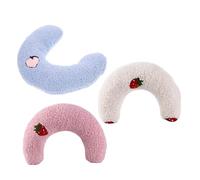 NOLITOY 3pcs Soft Cozy Cat Neck Pillows for Indoor Small Pets U Shaped Calming Cushions with Cute Patterns Machine Washable Travel Friendly for Comfortable Sleep and Rest