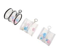 NOLITOY 3pcs Storage Bag Keychain for Doll Storage Portable PVC Display Bag Hanging Organizer for Action Figures and Toys