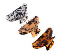 NOLITOY 3pcs Strong Hold French Claw Clips Leopard Print Tortoise Shell Acetate Hair Clips for Women and Vintage Style Decorative Updo Accessories for Parties and Everyday Styling
