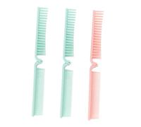 NOLITOY 3pcs Travel Hair Salon Comb V-shaped Design for Easy Packing Made of Plastic Double Teeth for Straight and Curly Hair for Trip and Home Use This Comb Is for Styling and Detangling Random Color