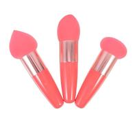 NOLITOY 3pcs Travel Makeup Pens Set Heart Shaped Puff Multi-purpose Makeup Brushes for Women Watermelon Red Versatile Beauty Tools for On-the-go Application