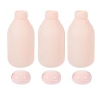 NOLITOY 3pcs Travel Size Bottles for Toiletries 100ml Leakproof Refillable Pe Containers with Comfortable Grip, Pink Squeeze Bottles for Makeup and Travel Use