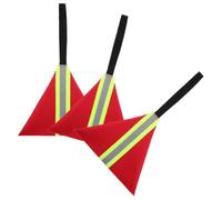 NOLITOY 3pcs Travel Tow Flag Reflective Safety Warning Flag Red Oxford Cloth Reflective Tape Webbing High Visibility for Water Sports Equipment and Submarines on Lakes and Oceans