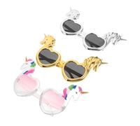 NOLITOY 3pcs Unicorn Party Sunglasses with Rainbow Accents for Adults Lightweight Transparent Novelty Eyewear Magical Photo Booth Props for Birthday Wedding Shower Celebrations
