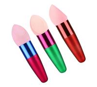 NOLITOY 3pcs Wet and Dry Makeup Sponge with Angled Waterdrop Design Cosmetic Puff Brush Trio for Foundation and Powder Application Reusable Soft Sponges for Blending and Touch Random Color