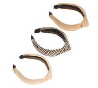 NOLITOY 3pcs Wide Straw Headbands for Women Knotted Handwoven Headdresses Lightweight Hairbands for Facial Care Exercise and Party Use in White Black Brown