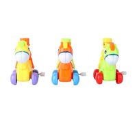 NOLITOY 3Pcs Wind-up Cartoon Horse Car for Clockwork Animal Cars Educational Birthday Random Color