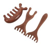 NOLITOY 3pcs Wooden Scalp Massager Comb Set, Natural Wood Gua Sha Massage Tools with Curved and Compact Design for Meridian Relaxation, Suitable for Home and Office Use