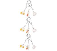 NOLITOY 3sets Cartoon Bunny Keychain Adorable Rabbit Pendant Charms for DIY Jewelry Making for Phone Hangers and Accessories Cute Friends and Special Occasions 3pcs*3