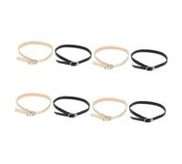 NOLITOY 4 Pairs Adjustable Shoe Straps for Women High Heels and Sandals Detachable Faux Leather Ankle Wraps Anti-loose Shoelaces with Gold and Mirror Black Buckle Chic Ankle Accessories