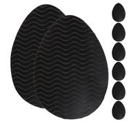 NOLITOY 4 Pairs Black Silicone Anti-Slip Shoe Sole Grips Self-Adhesive Wave Pattern for Enhanced Grip and Extended Shoe Sole Life, for Nighttime Activities at Home and Office Use