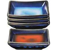 NOLITOY 4 Pcs Ceramic Dipping Bowls, Small Japanese Style Soy Sauce Dishes Set, 4 oz Mini Condiment Plates for Sushi Side Dishes, Polished Glaze Appetizer Serving Bowl for Home Kitchen & Party Use