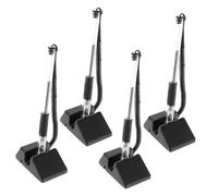 NOLITOY 4 pcs Theft Gel Ink Counter Pens with Secure Desktop Stand Smooth Writing Black Reception Desk Pens for Banks Offices and Retail Lobbies