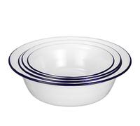NOLITOY 4 Pcs Vintage Enamel Nesting Bowls Set Made of Cold Rolled Plate, Round Shape and Stackable Design, Easy to Clean, for Dining Table and Kitchen Use