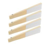 NOLITOY 4 Set Folding Bamboo Fan Frames Japanese Style Fan Ribs for DIY Crafting Kit with Unpainted Calligraphy Painting Paper Surface Traditional Handheld Cooling Accessory for Beginners