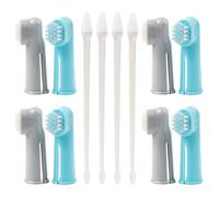 NOLITOY 4 Set Pet Two-Head Finger Toothbrush Cleaning Tools for Dogs and Cats Long Handle and Massage Brush for Dental Care Safe Materials for Healthy Teeth Maintenance