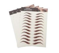 NOLITOY 4 Sheets Hair-like Eyebrow Transfer Stickers Brown Temporary Tattoo for Natural Full Brows Easy to Apply for Sparse No Eyebrows Fade-resistant Brow Grooming