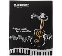 NOLITOY 40 Pages/Binder Music Score Folder Music Folder for Musician PVC Simple Design Black Stylish Solemn Reduce Page Turning Time Easy to Use for Piano Playing at Home Binder