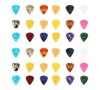 NOLITOY 40pcs Guitar Pick Set Abs Lightweight Fashionable Appearance Assorted Color Protect Fingers Musical Instrument Accessories for Folk Guitar Classical Random Color