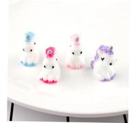 NOLITOY 40Pcs Mini Unicorn Figurines Unicorn Ornament for Fairy Garden Decor Micro Landscape Bonsai Decoration in Purple Blue Rose Pink