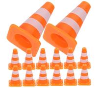 NOLITOY 40pcs Miniature Traffic Sign for Plastic Road and Street Signs with Barricades and Orange Cones Educational Pretend Play for Traffic Safety Learning and Interactive Family Fun