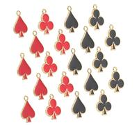 NOLITOY 40pcs Playing Card Pendants for Jewelry Making Spade and Club Alloy Charms with Asymmetrical Design for DIY Earrings Bracelets Necklaces Elegant Craft Supplies