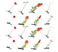 NOLITOY 40pcs Simulation Plant Hair Clips for Girls Cute Mixed Style Hairpins Bean Mushrooms Sunflowers and More for Daily Wear and Parties