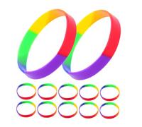 NOLITOY 42pcs Rainbow Silicone Wristbands Colorful Pride Bracelets for Festivals Parties Events Celebrations Comfortable Vibrant Design for Lgbt Support