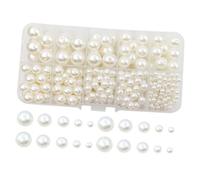 NOLITOY 440Pcs Smooth White Pearl Beads for DIY Necklace Bracelet Making Small Round Spacer Beads for Jewelry Crafting Handicraft and Weaving Accessories