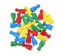 NOLITOY 48pcs Wooden Human Shape Chess Pieces Flight Chess Board Game Accessories with Colors Red Yellow Blue Green for Educational Logic Training and Family Fun