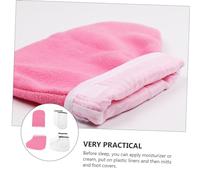 NOLITOY 4Pairs Exfoliating Care Gloves Foot Covers White Pink for Moisturizing Hand Foot Care for Salon Home Use Heat Preservation Paraffin Wax Treatment