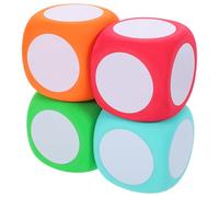 NOLITOY 4pcs 6cm Dry Erase Foam Dice Cubes for Classroom Teaching Multipurpose Writable Counting Blocks for Math Learning and DIY Games with Red, Orange, Blue, Green Colors