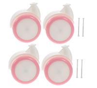 NOLITOY 4pcs Baby Walker Replacement Wheels Kit for Toddler Push Walker, Pink Screw Mount Casters, Universal Plastic and Rubber Parts for Infant Walking Aid Accessories