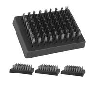 NOLITOY 4pcs Bbq Cleaning Brush Outdoor Grill Bbq Grate Cleaning Brush Stainless Steel Wire Black Pp