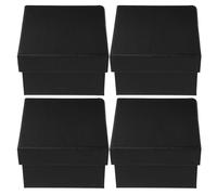 NOLITOY 4pcs Black Flip-top Necktie Storage Boxes with Lid, Small Decorative Packaging Cases for Ties and Scarves, Boxes Suitable for Small Business Wrapping and Proposal Presentations