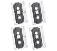 NOLITOY 4pcs Blank Audio Cassette Tapes Recordable Vintage Transparent Shell DIY Voice Music Teaching Recording Cassettes