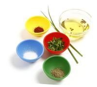 NOLITOY 4pcs Bowls Mini Silicone Rice and Seasoning Bowls for Drop Resistant Food Grade Safe Easy to Clean Includes Yellow Green Blue Colors