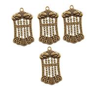 NOLITOY 4Pcs Brass Abacus Keychain Pendant Small Oval Hanging Adornments for Stylish Key Ring Decoration Gift for Friends and Family