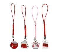NOLITOY 4pcs Cartoon Fortune Cat Key Rings Copper Material Compact Design No Rough Edges Stylish Bag Hanging Decor Pendant for Key Or Backpacks