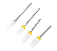 NOLITOY 4pcs Ceramic Nail Drill Bits for Nail Polishing and Removing Dead Skin and Professional Manicurists