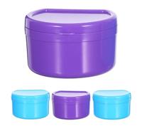 NOLITOY 4pcs Denture Cups: Travel Denture Case with Filter Basket - Sealable Retainer Storage Box for Retainers and False Teeth for On-The-Go Use