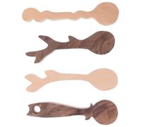 NOLITOY 4pcs DIY Spoon Carving Wood Blanks Kit with Walnut and Beech Wood for Beginners and Whittlers Unfinished Wooden Craft Blocks for Artistic Wooden Spoon Crafting and Whittling
